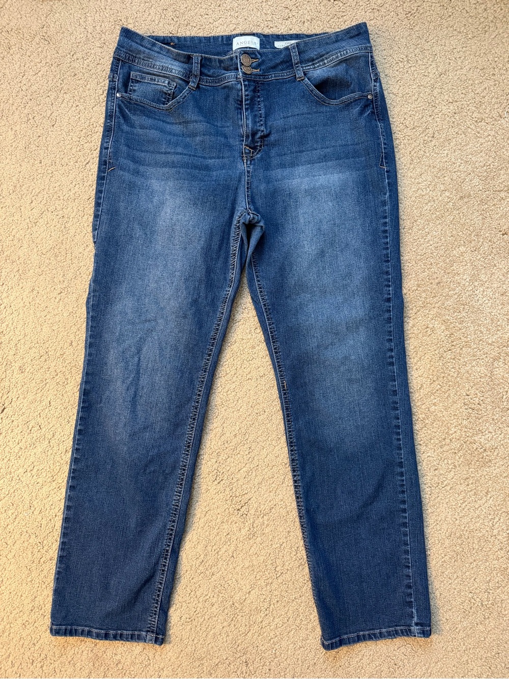 Angels Straight Leg Jeans in Dark Blue Wash